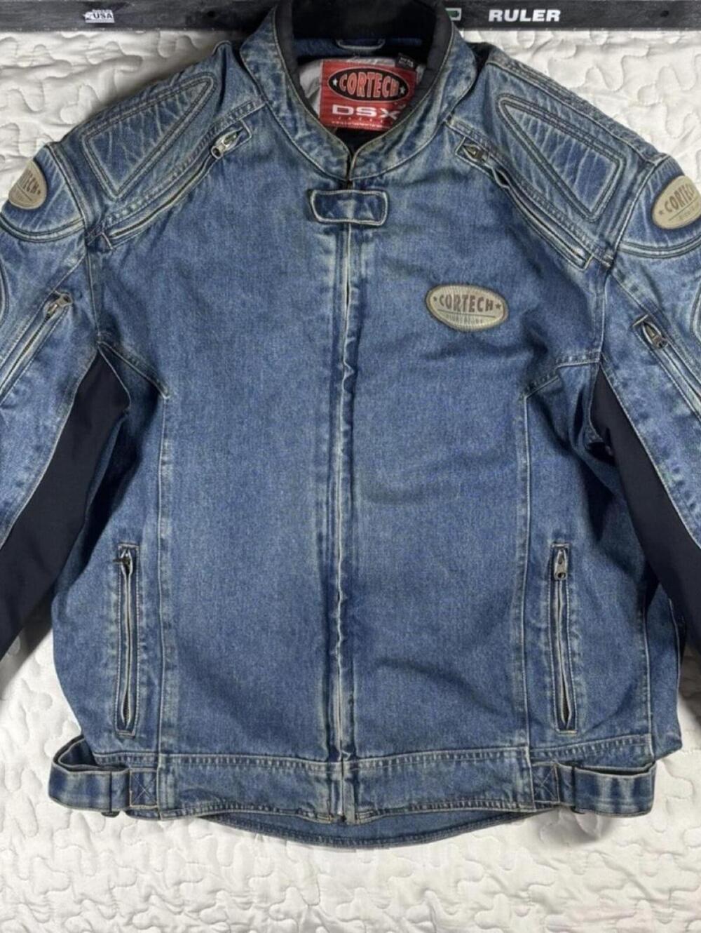 DSX Cortech denim motorcycle jacket armored XXL / 48 blue rider lined pads